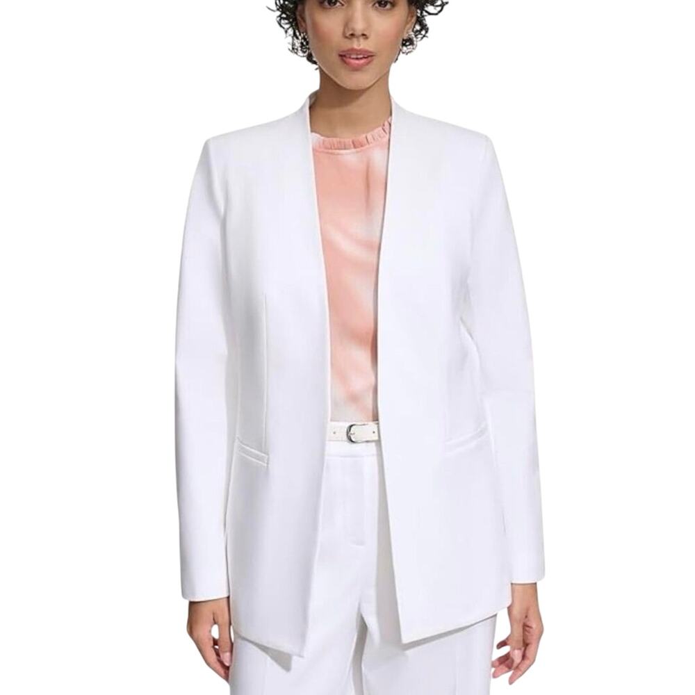 Calvin Klein Stand Up Collar Open Front Structured Jacket, Size 16W New with Tag